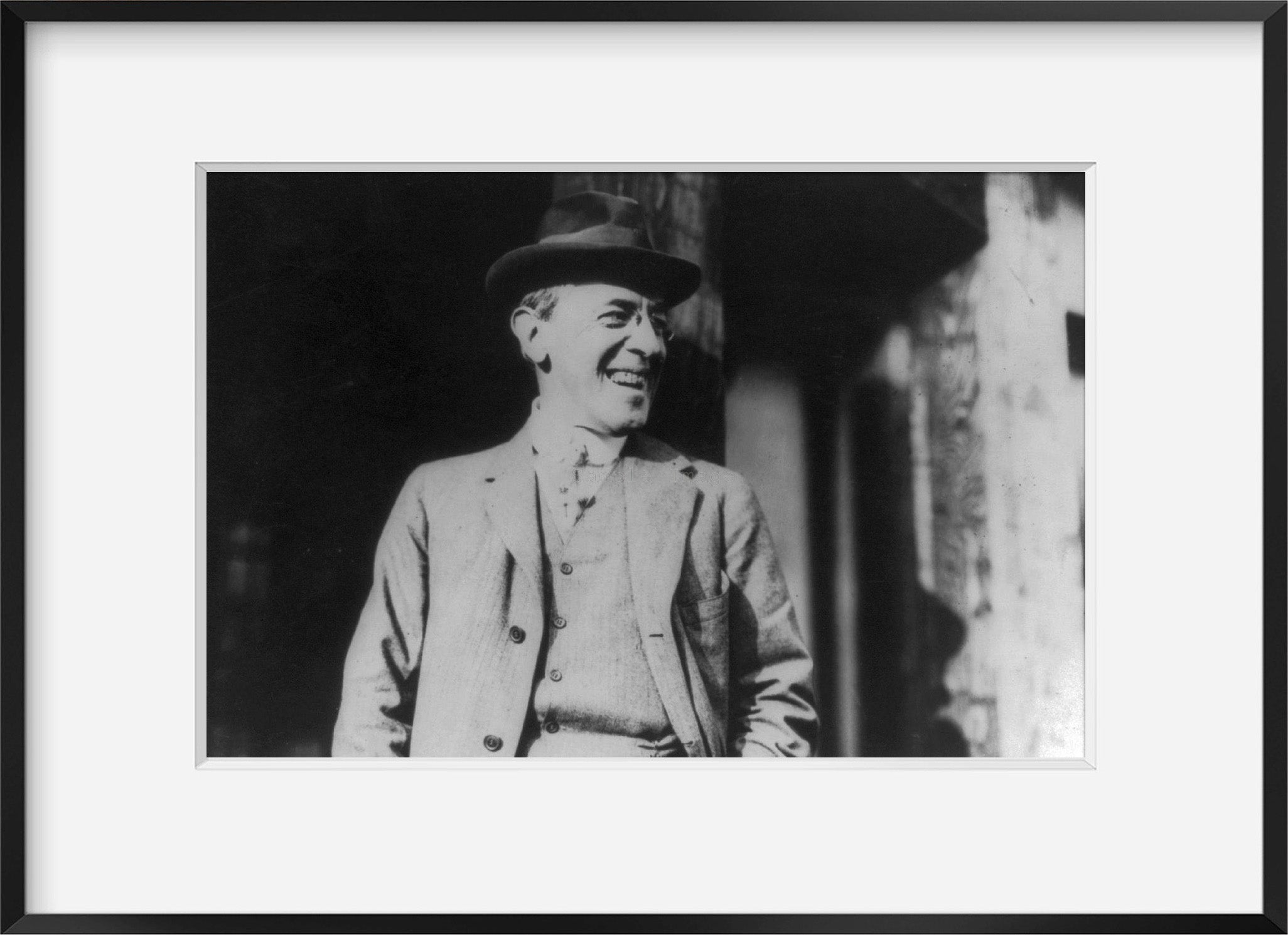c1912 Nov. 21 photograph of Woodrow Wilson, half, facing right, smiling, as "Pre