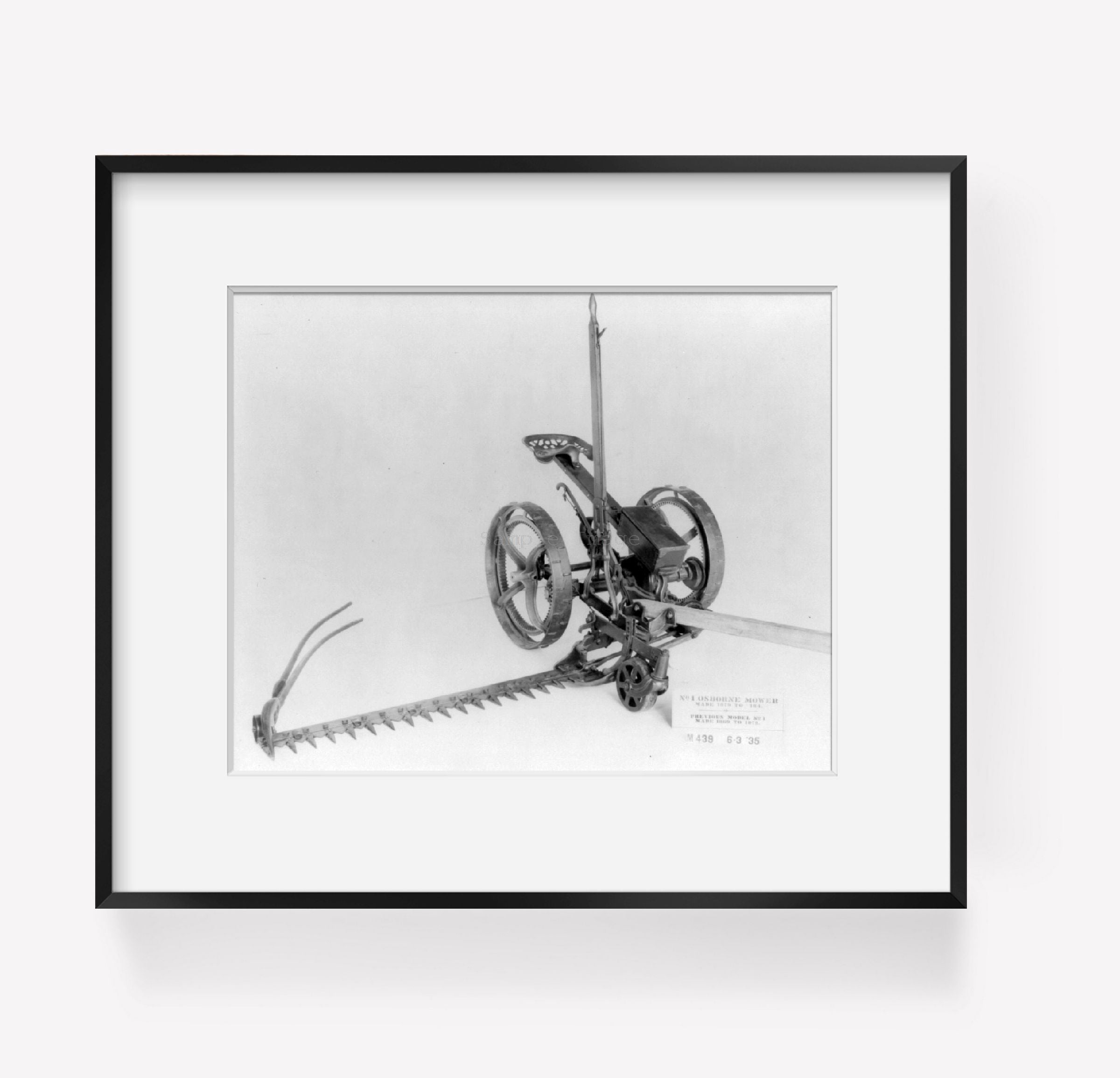 Photo: Mowing machine with mechanical cutter blades, Osborne Mower, made 1879-1884