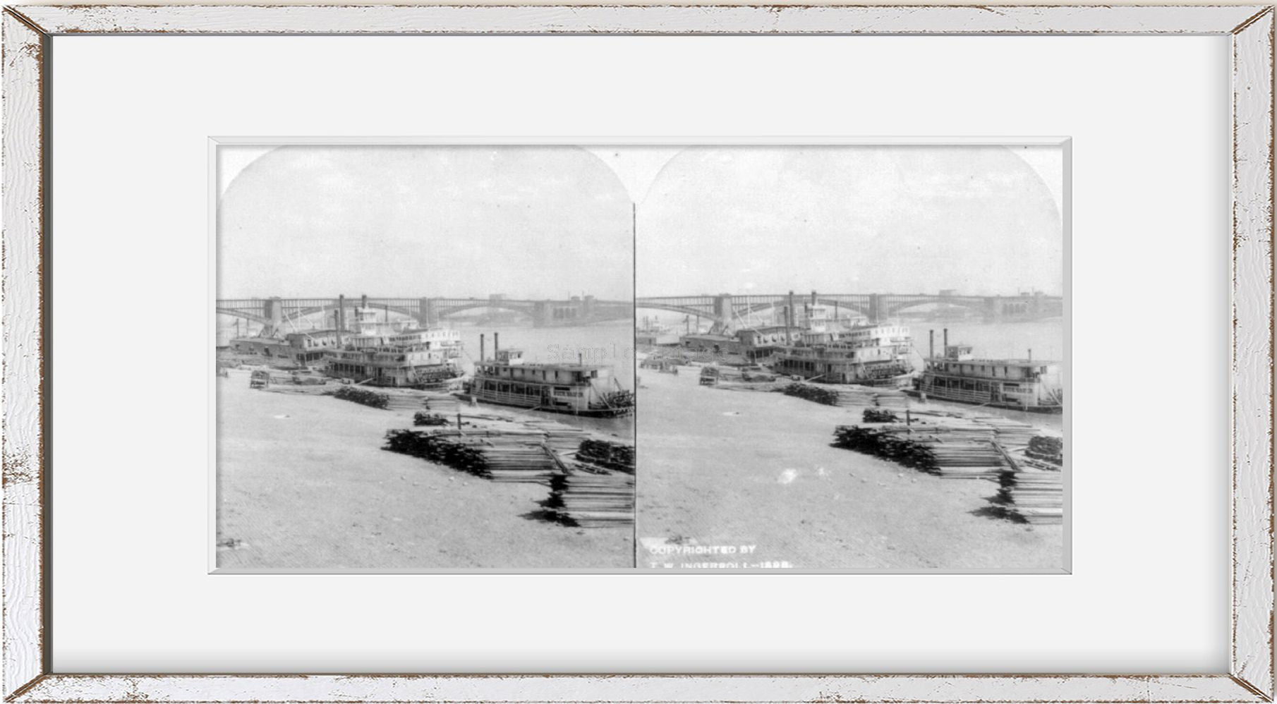 1899 Photo Mo. - St. Louis - View of Levee looking toward Eads Bridge
