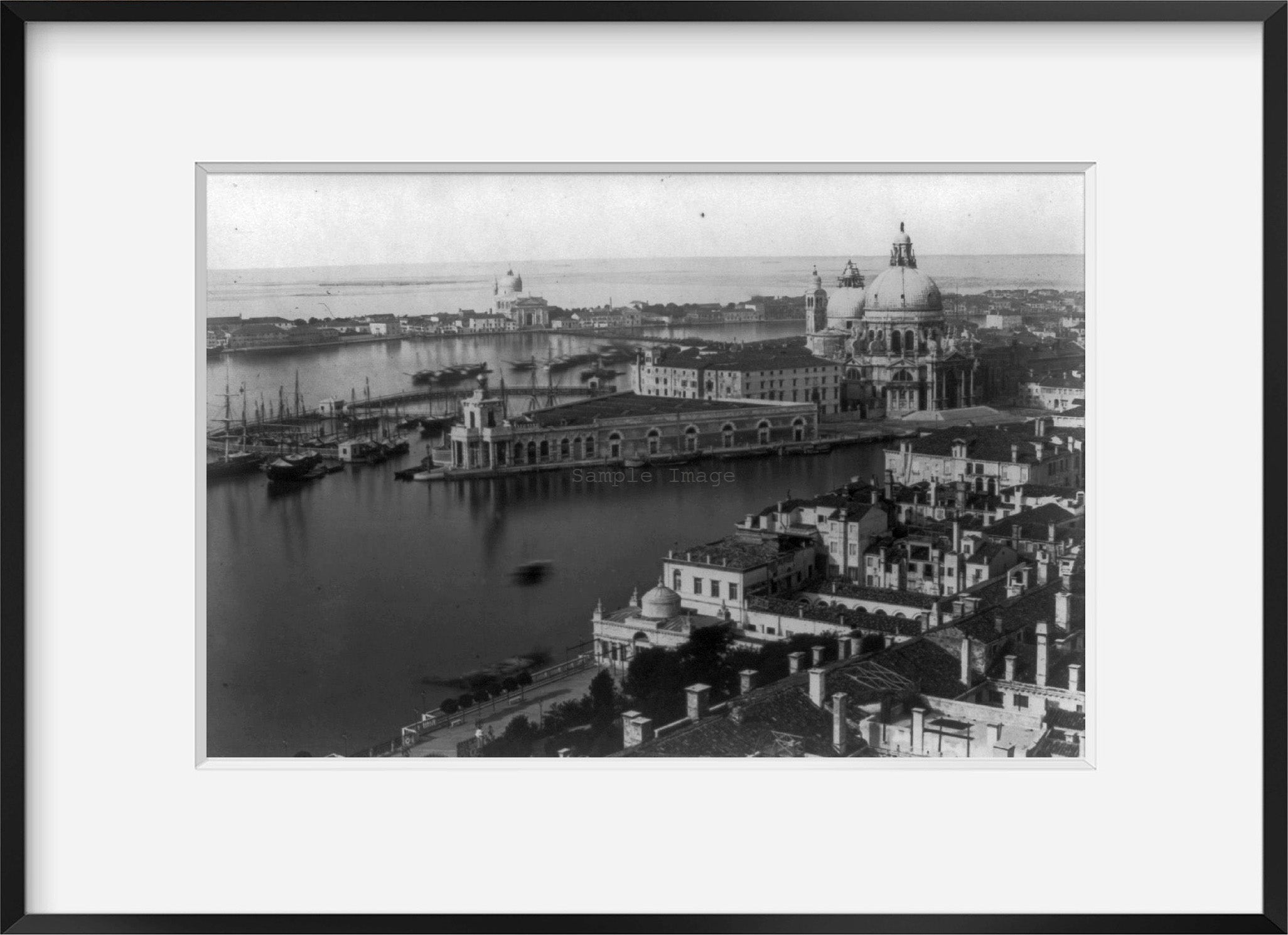 Photo: Panorama of Venice, Italy, marine customs-house, church of the 'Salute', 1870