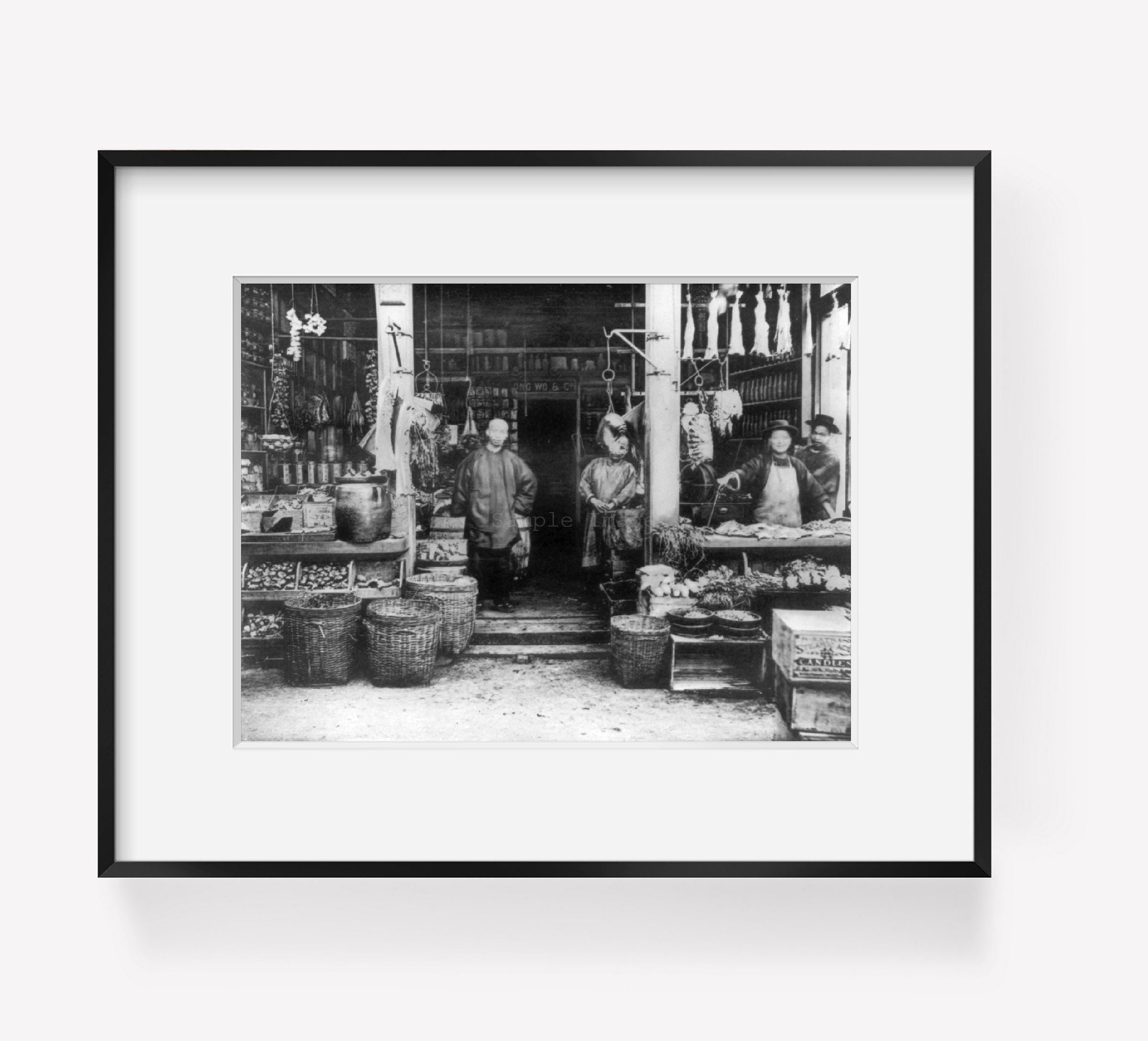 Photo: Chinese Grocery, San Francisco, California, CA, c1904, show men in storefront,