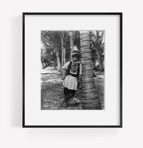 Photo: Seminole Indian - Florida, FL, c1904, Palm trees, elaborate hat