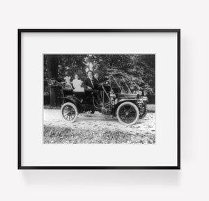 1910 Photo Herbert E. French Behind wheel of auto.