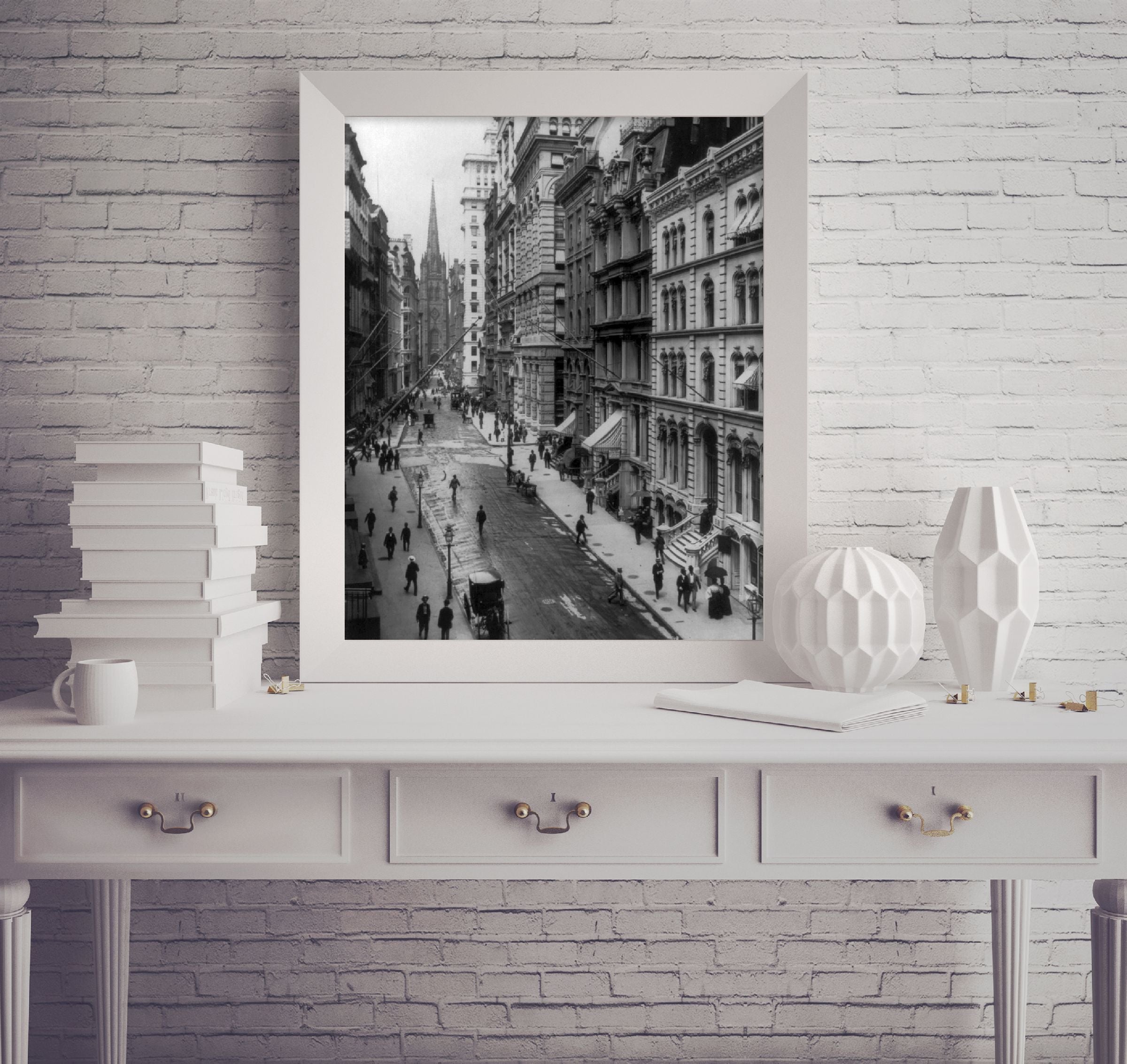 Photo: Wall Street, Broadway, New York City, NYC, c1904, street scene, pedestrians, c19