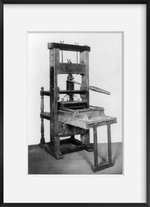 Photo: The Stephen Daye Press (i.e., Dresden Press), 1639, c1908, Printing Press