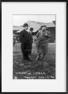 c1910 photograph of Wright and Latham Summary: Orville Wright and Hubert(?) Lath