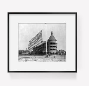 Photo: Flag raising at the Engleside Hotel, Beach Haven, Ocean County, N.J., c1910's