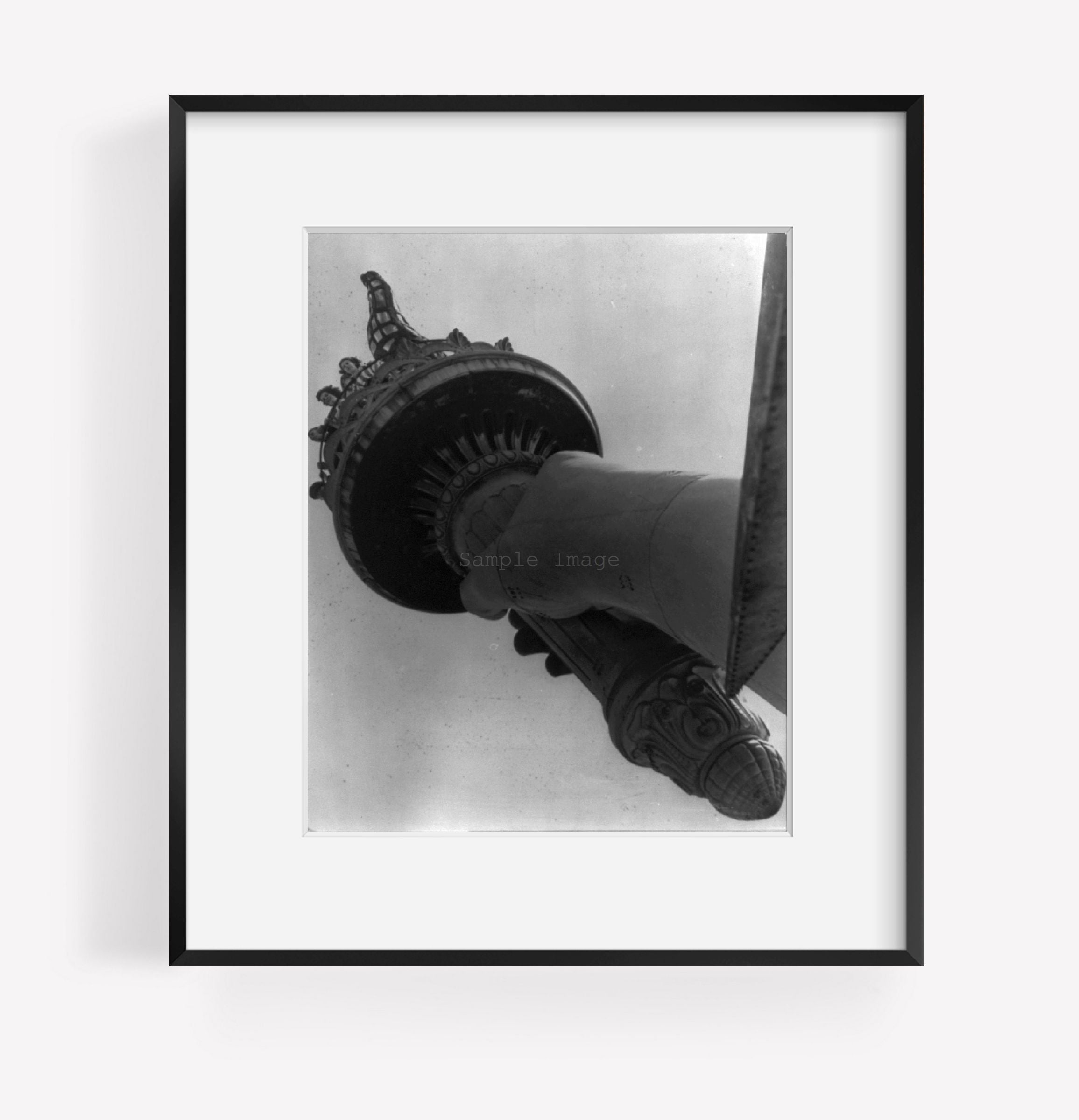 1944? photograph of The Statue of Liberty: Hand and torch of the statue
