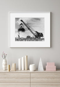 between 1930 and 1940(?) photograph of Crane being used in harvesting sugar cane