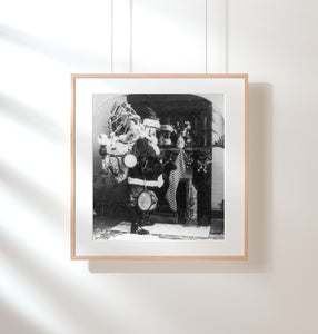 Photo: Photo of Stereograph, Santa Claus' Arrival, Holiday, Christmas, Fireplace, Toy