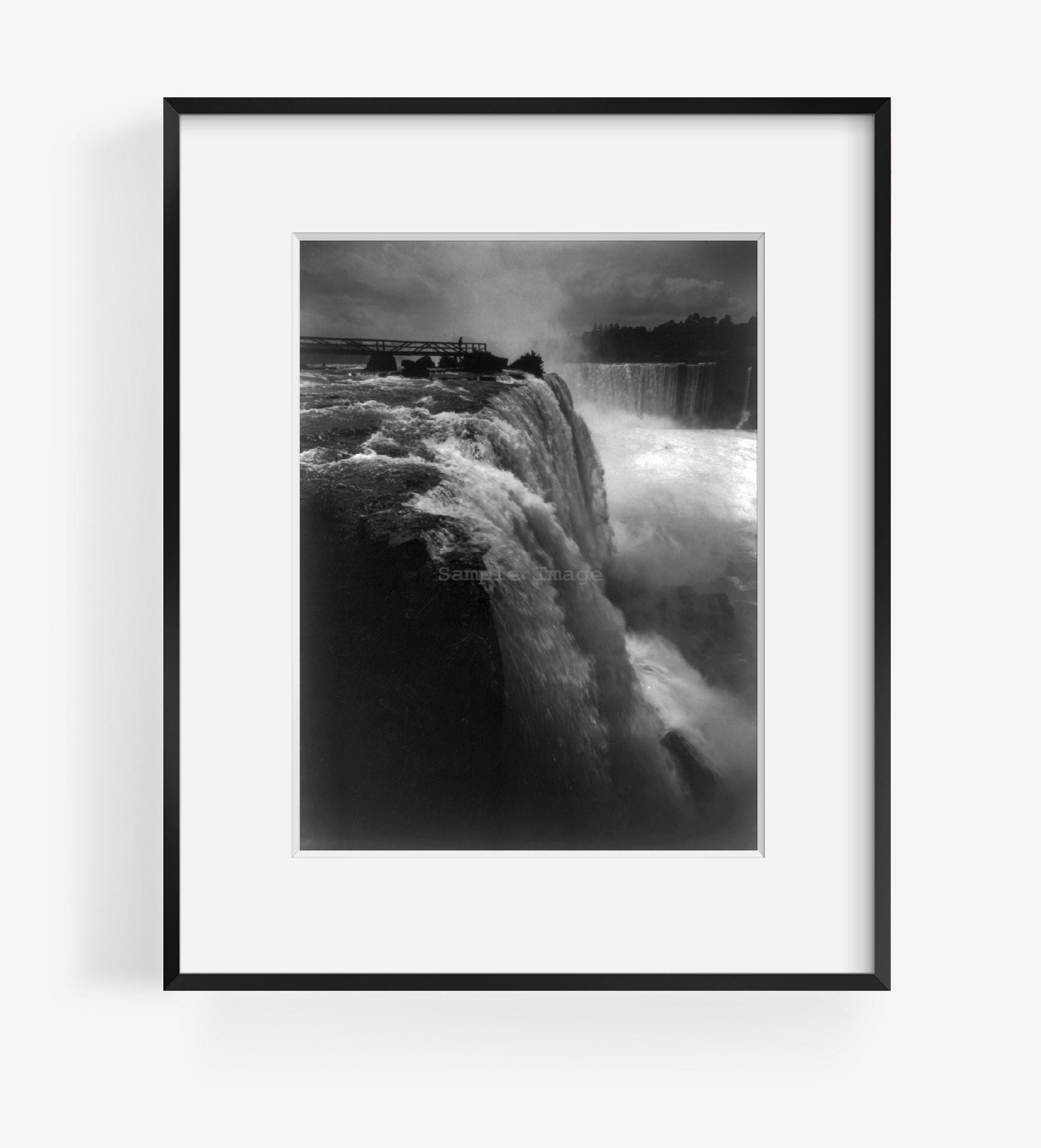 c1885 photograph of Horseshoe Falls, no. 2 Niagara Falls Summary: Man looking ov