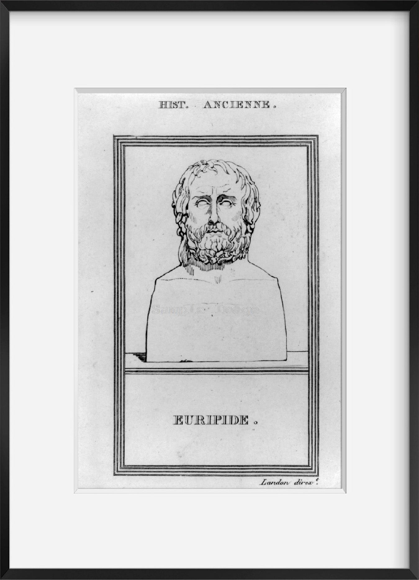 Photograph of Euripides Summary: Bust, facing front.