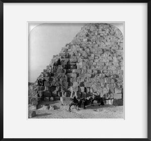 Photo: Climbing Cheops, Greatest Pyramid, Egypt, c1896, Tourists, Guides, Camels, Nubia