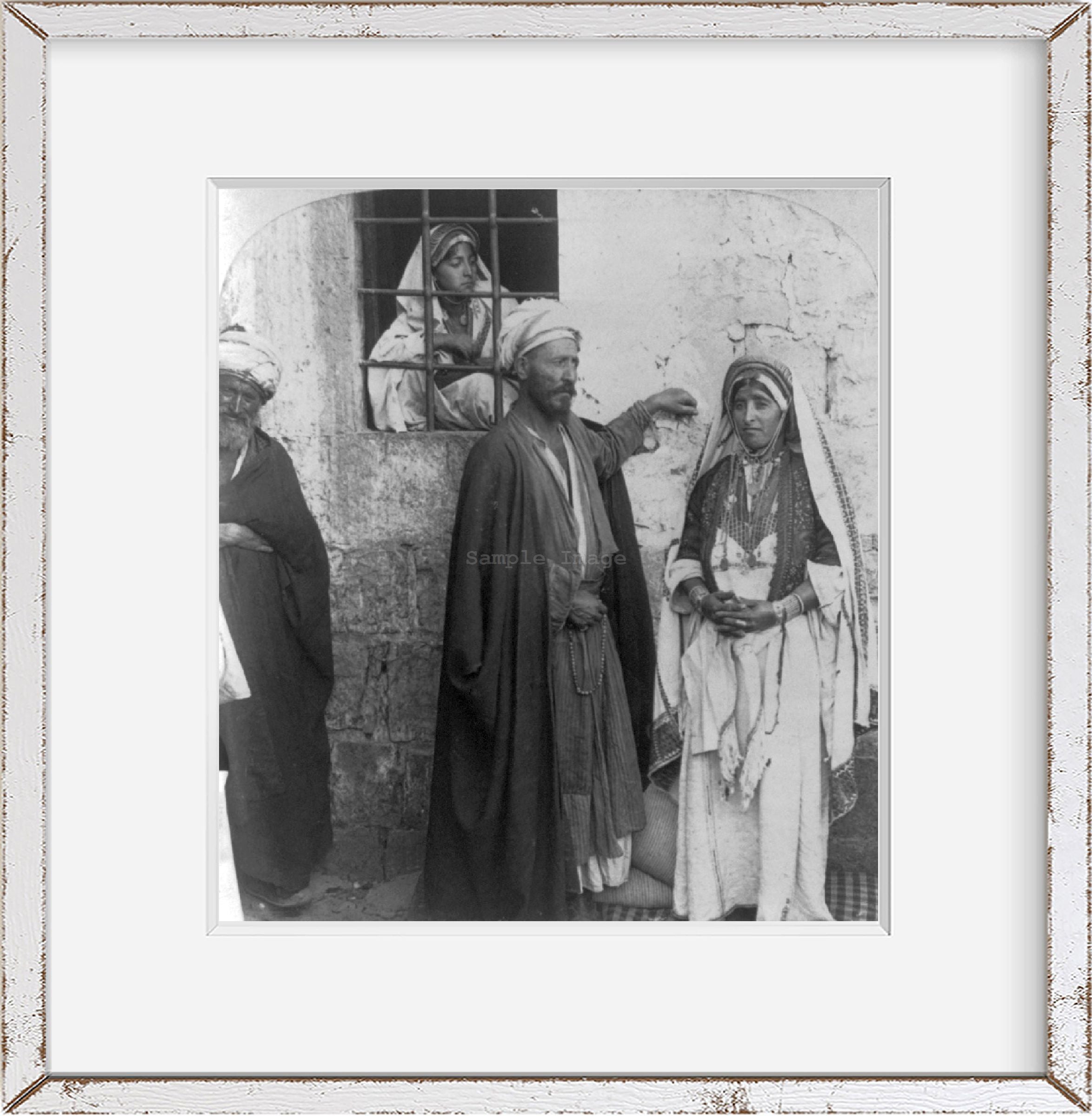Photo: Sheikh & His Wife, Ramallah, Ramah, Palestine, c1900, Arabs, Woman, Man