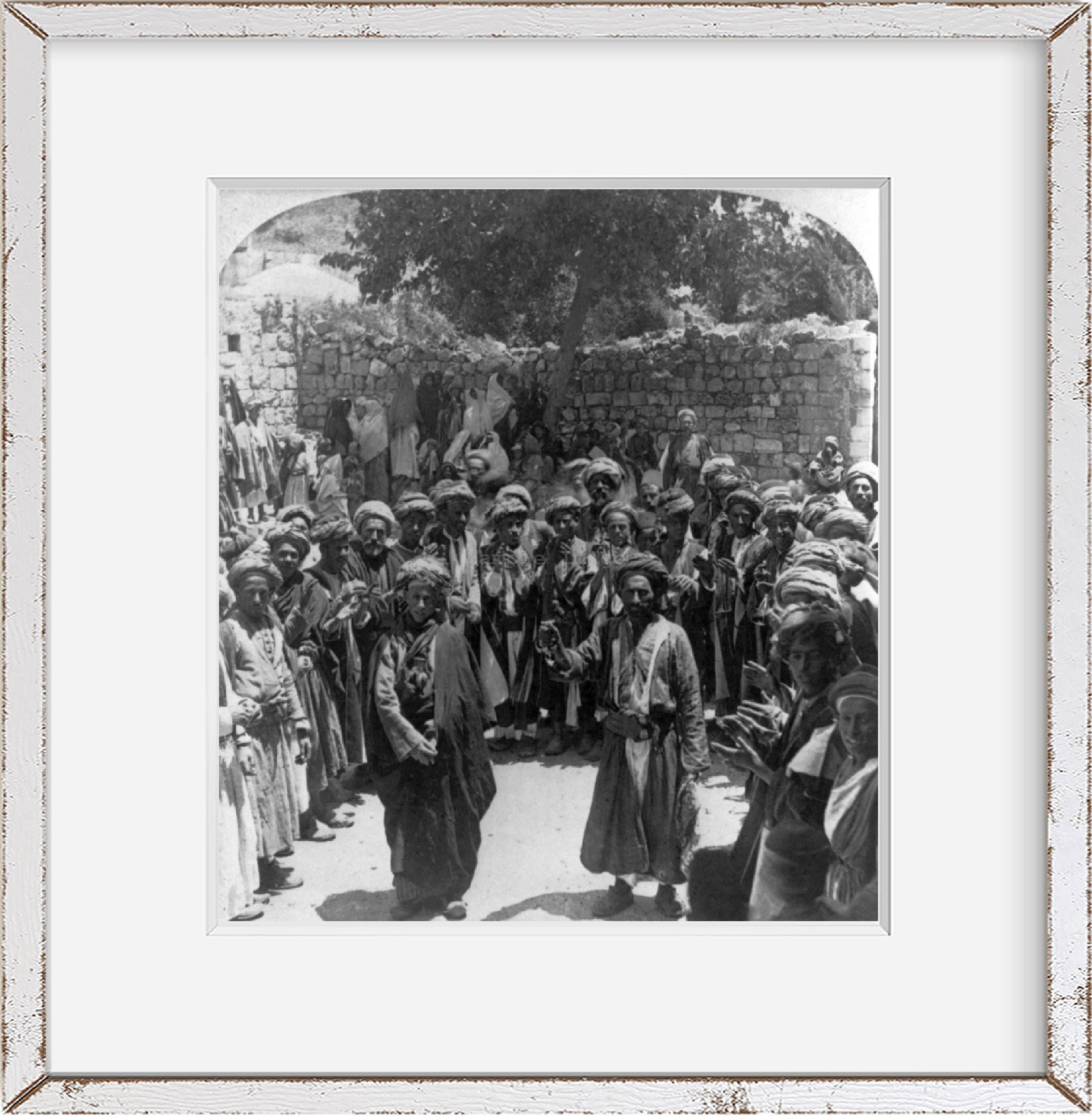 1900 Photo The bridegroom and master of ceremonies - a wedding at Ramallah, Pale