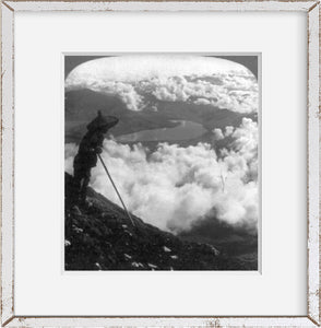 Vintage c1904. photograph: Two miles above the clouds - from summit of Fujiyama