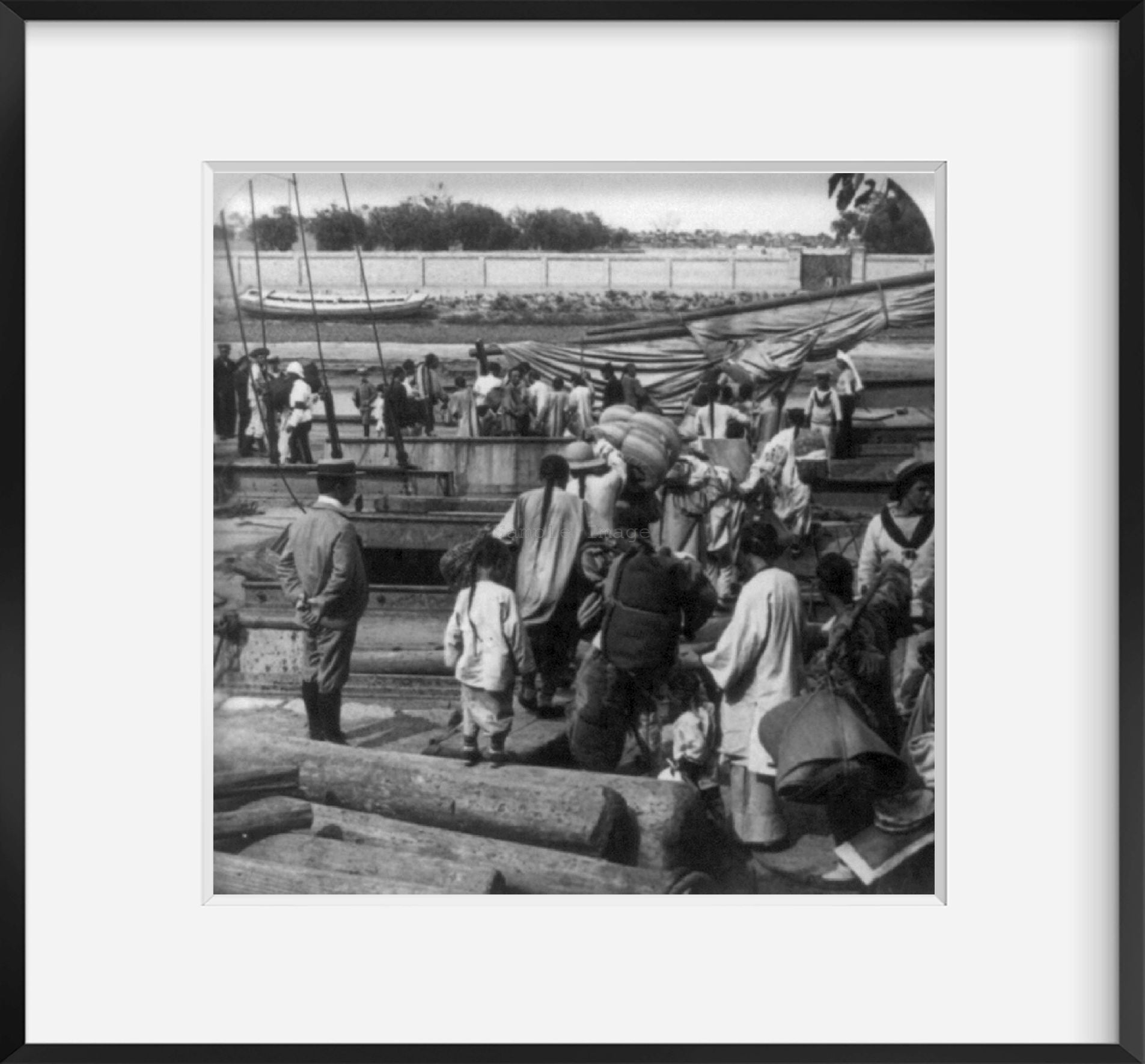 Photo: Photo of Stereograph, Native Christians Fleeing, Chinese Refugees, Tientsin,