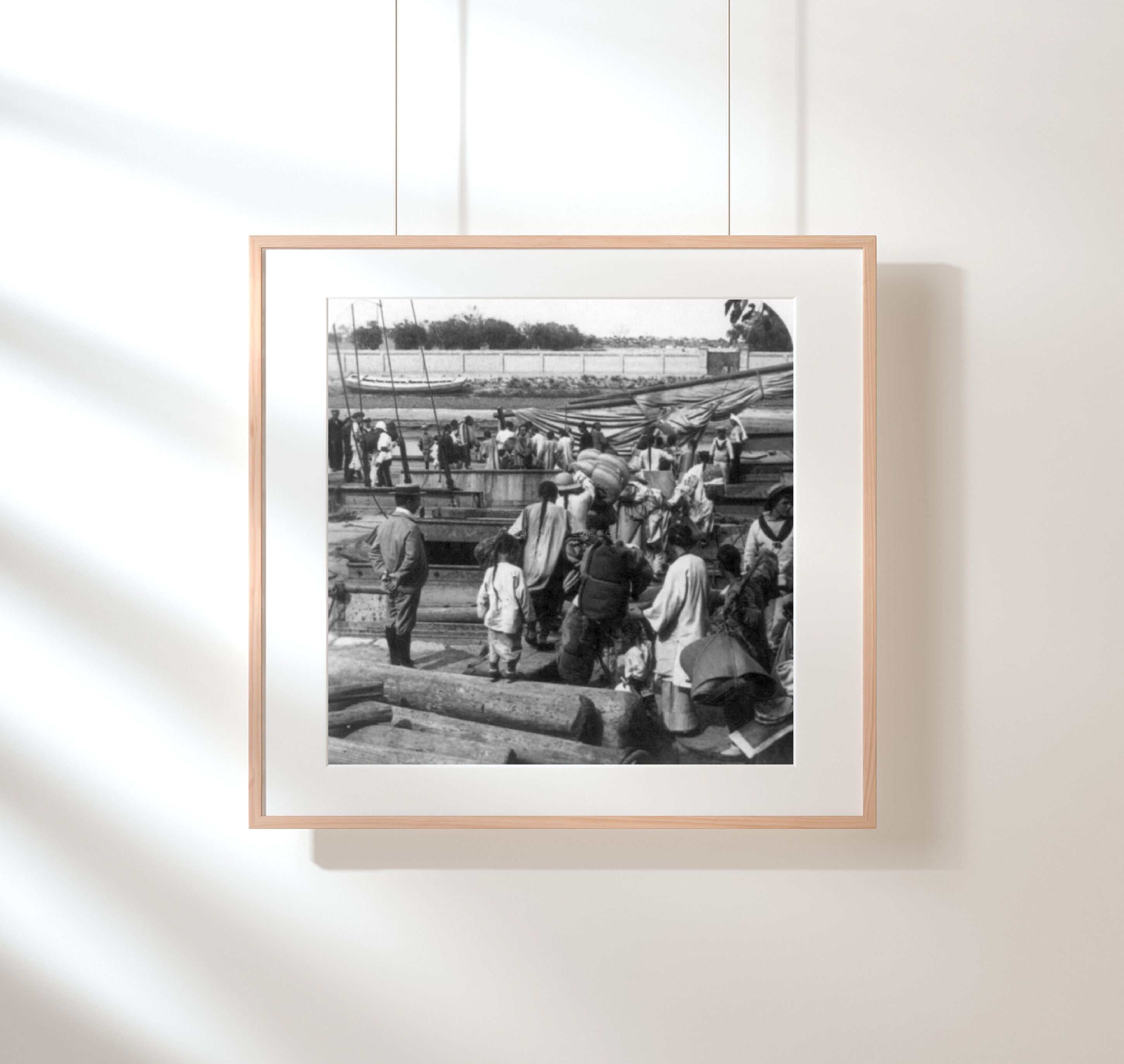 Photo: Photo of Stereograph, Native Christians Fleeing, Chinese Refugees, Tientsin,
