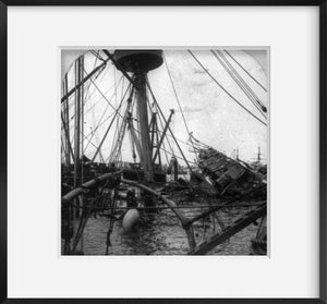 1898 Photo General view of the wrecked battleship, MAINE, Havana Harbor, Cuba