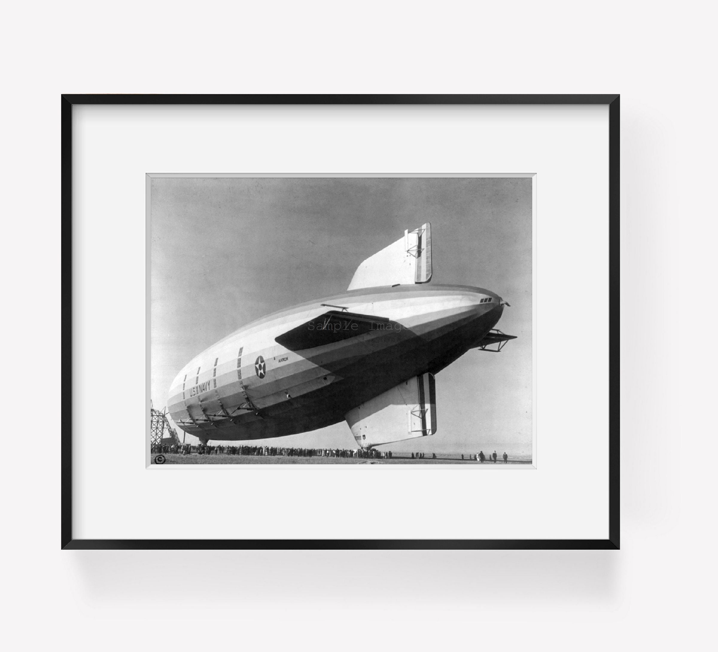 c1932 June 20 photograph of U.S.S. Akron Summary: U.S. Navy airship on field, wi