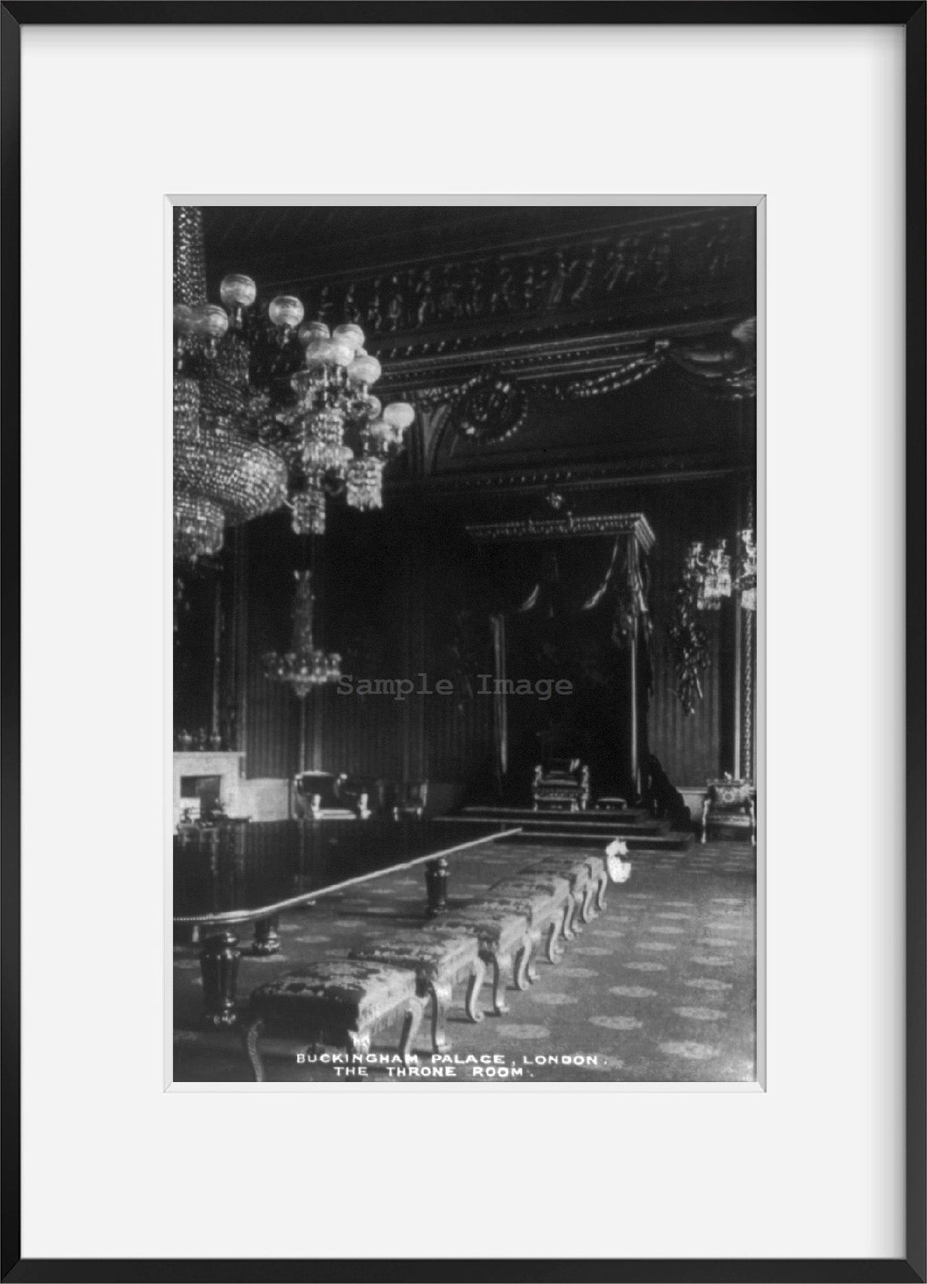 1901 Photo Buckingham Palace, London - The Throne Room