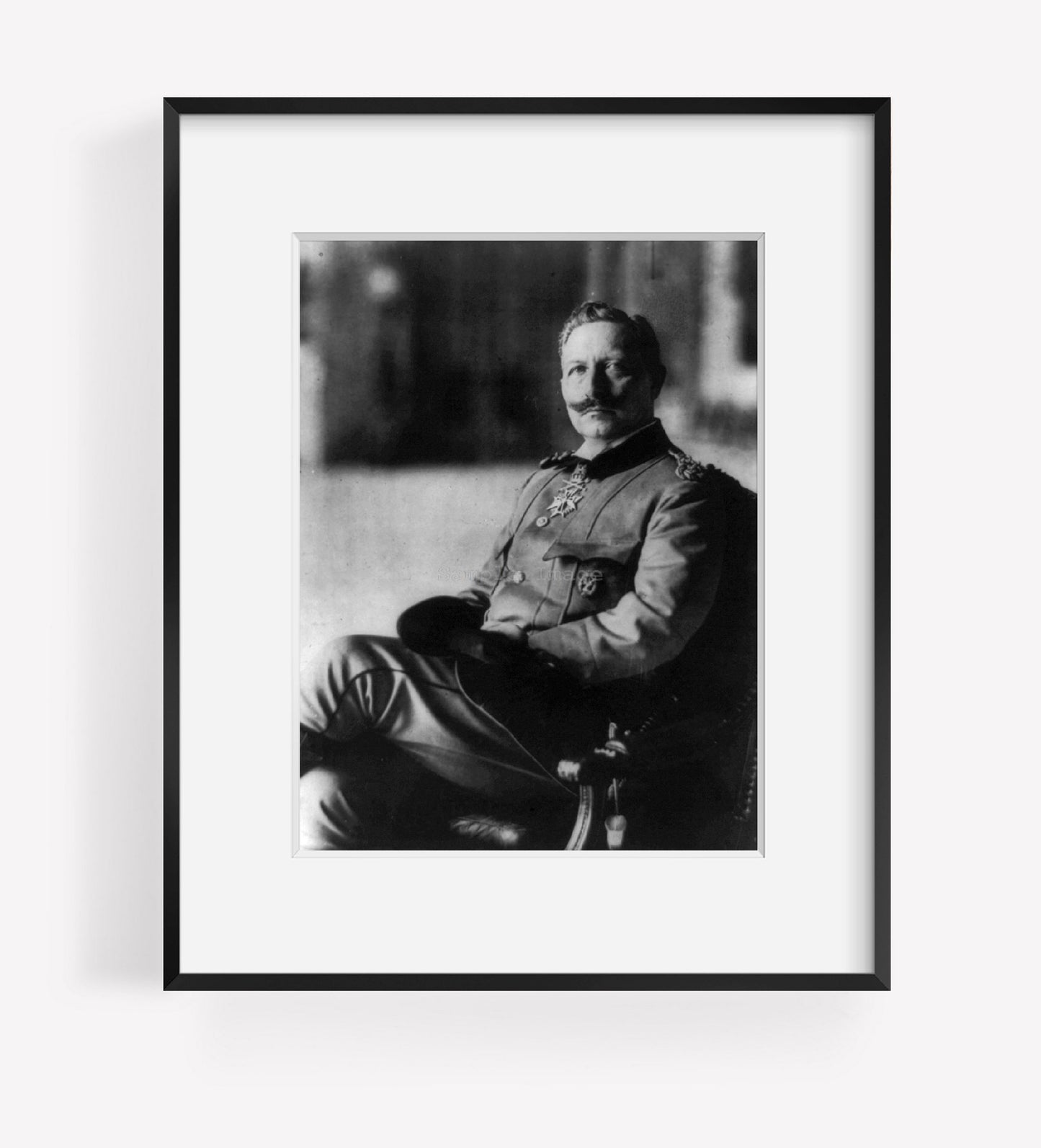 1915 Photo German emperor Wilhelm II, three-quarter length portrait, seated, fac