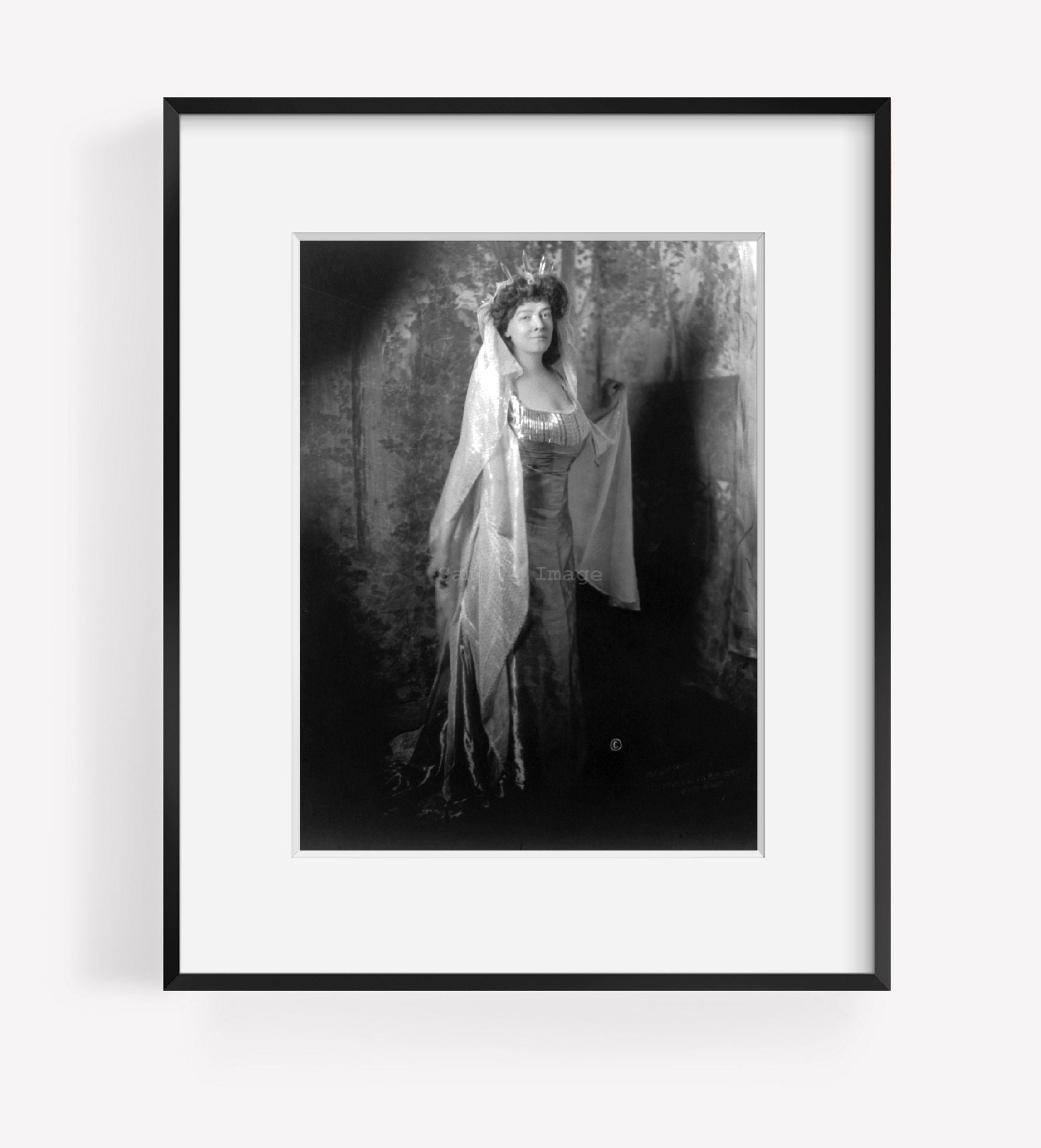 c1911 photograph of Mrs. Carolyn Foster Stickney, full-length portrait, standing