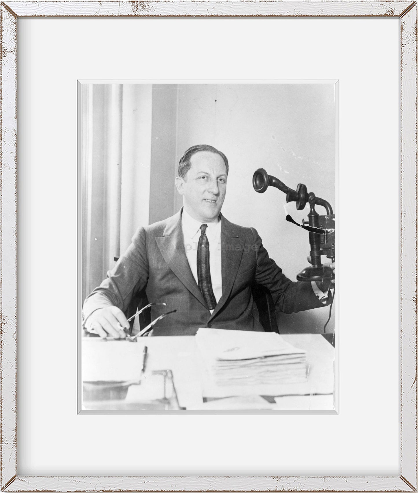 Photo: Arnold Rothstein, Behind Desk, The Brain, Businessman, Racketeer, Gambler, King