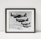 Photo: P-51 Fighter Planes in Formation, England, 375th Fighter Squadron, World War, WWII