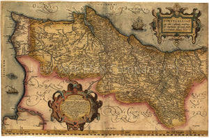 1560 | 1579 map Portugalliae: que olim Lusitania, nouissima and exactissima descriptio. Map Subjects: Early Portugal - New York Map Company