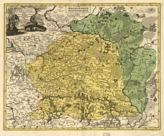 1778 map Magnus ducatus Lithuania in suos palatinatus et castellanias divisa, non solum accuratissime delineata, sed etiam plurimis in aliis mappis omissis locis aucta