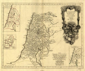 1783 map La Palestine, les tribus, et Jerusalem.