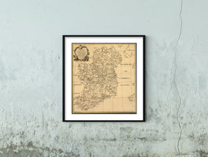 1795 Map|Title: Ortelius Improved, or a new map of Ireland: Wherin are inserted - New York Map Company