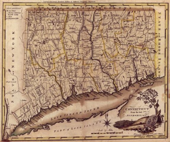 1795 map Connecticut, from the best authorities.