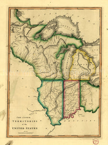1814 map The upper territories of the United States. Map Subjects: Middle West |