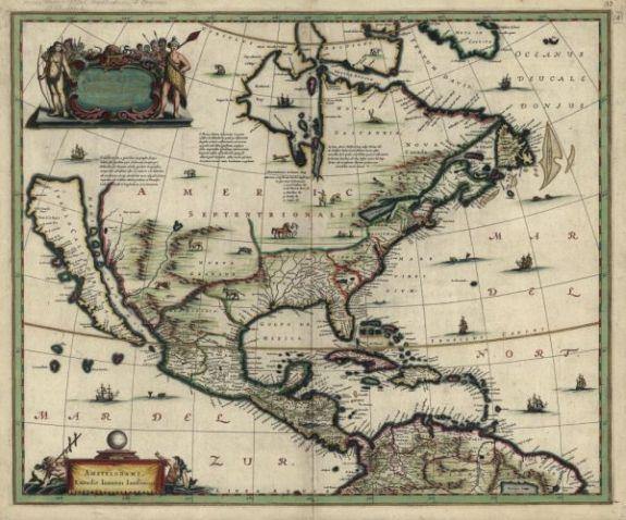 1652 map America Septentrionalis - New York Map Company