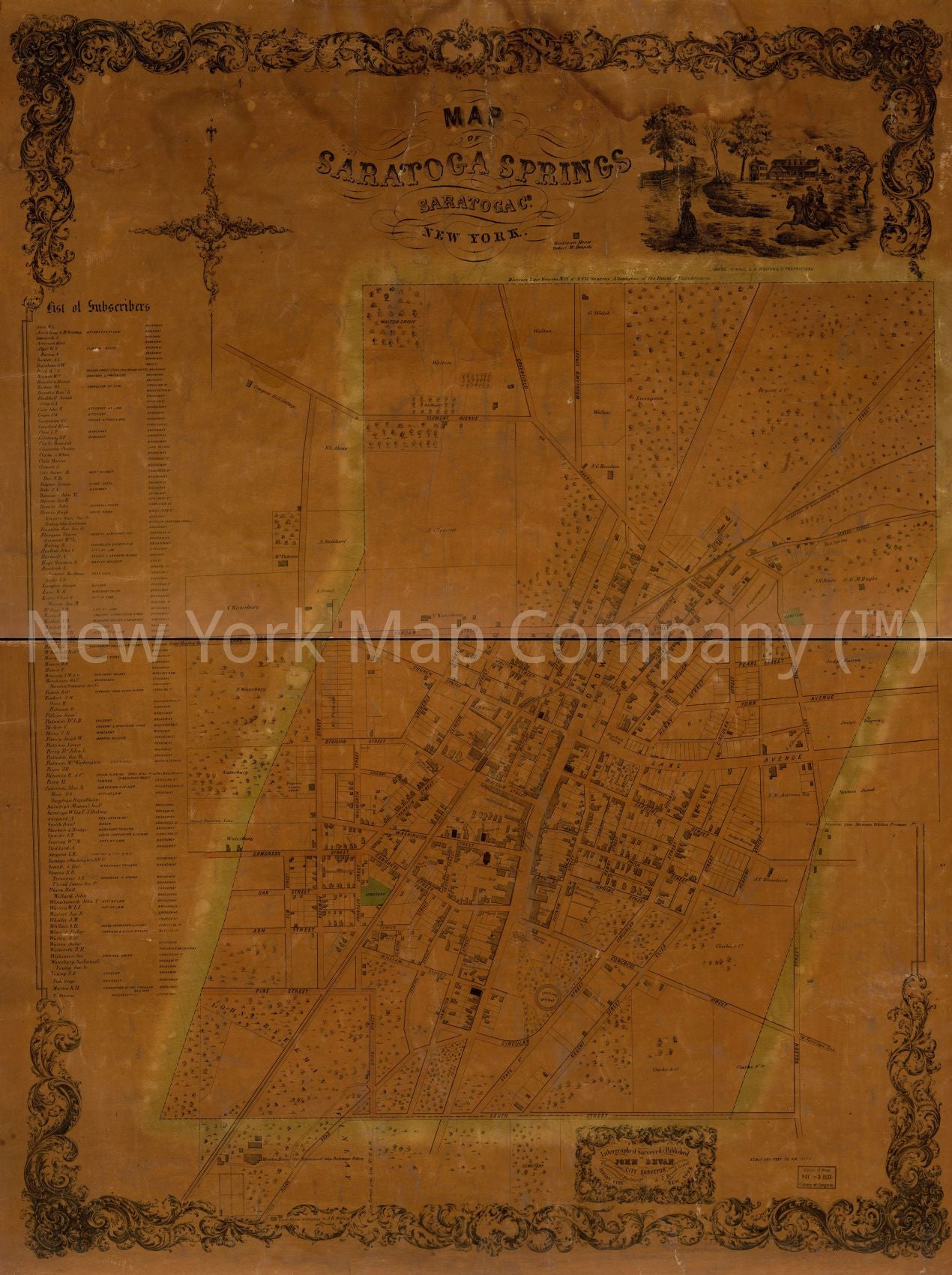 1850 map of Saratoga Springs, Saratoga Ct., New York. Map Subjects: New York | Saratoga Springs | Saratoga Springs NY |
