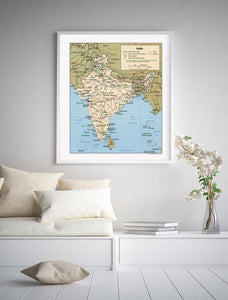1996 Map| India| India Map Size: 20 inches x 24 inches |Fits 20x24 siz - New York Map Company
