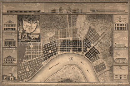 1815 | 1817 map Plan of the city and suburbs of New Orleans: from an actual survey made in 1815. Map Subjects: Louisiana | New Orleans | New Orleans La |