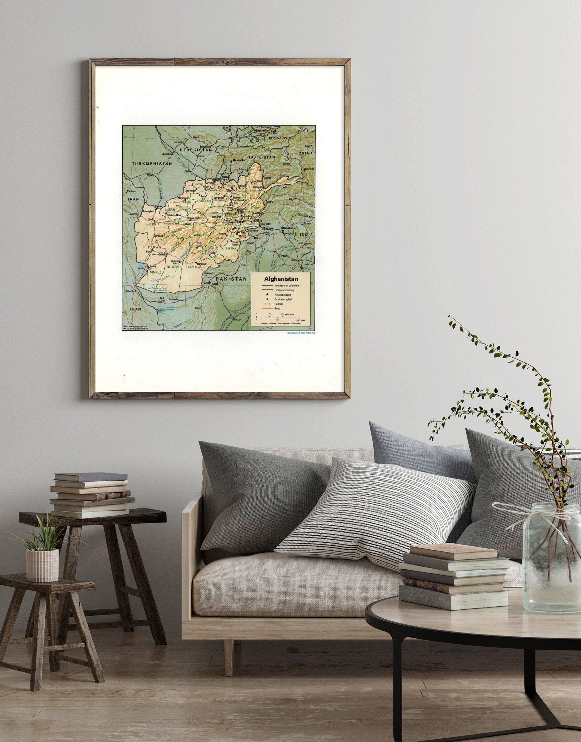 1993 Map| Afghanistan| Afghanistan Map Size: 18 inches x 24 inches |Fi - New York Map Company