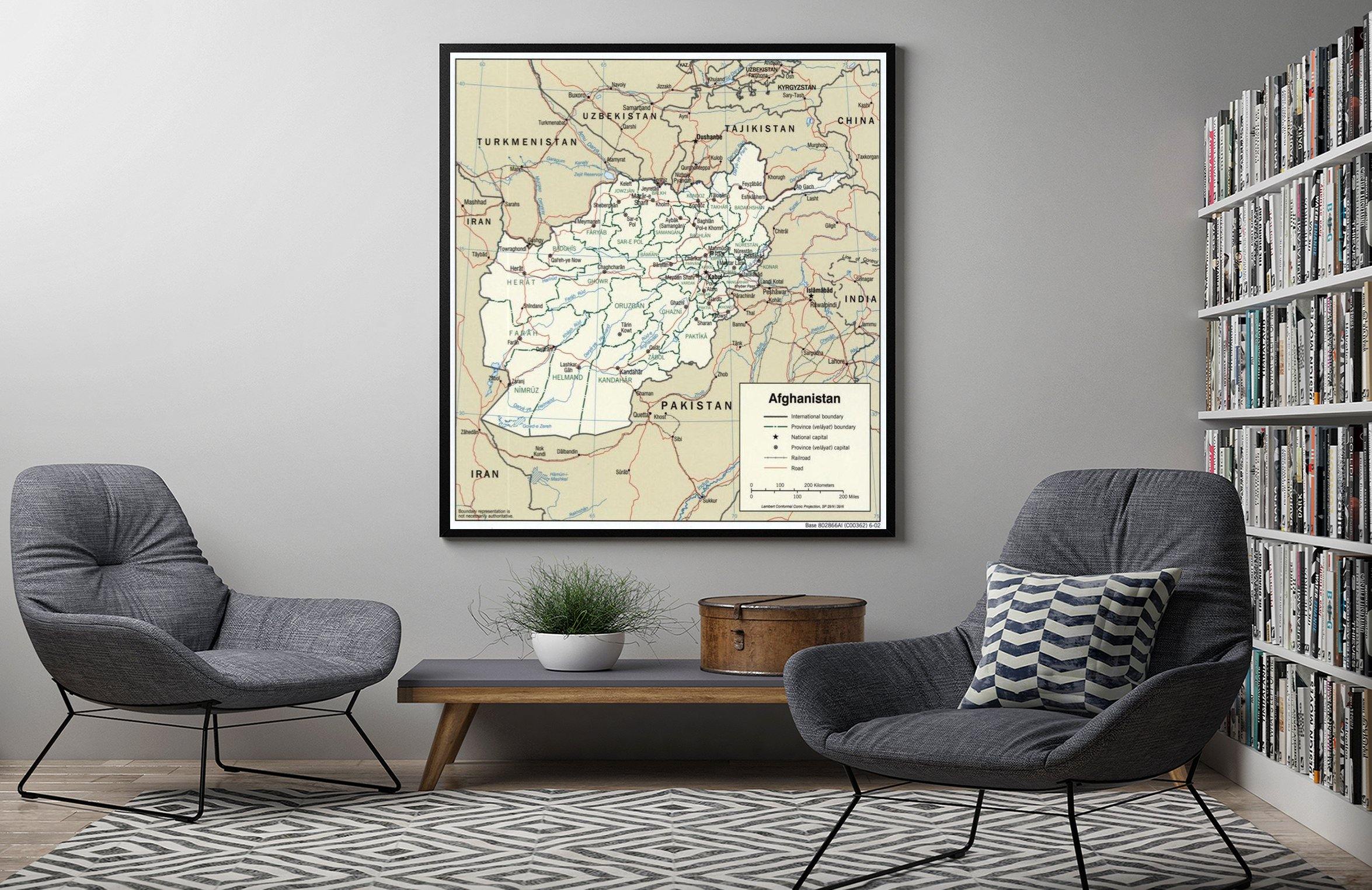 2002 Map| Afghanistan| Afghanistan Map Size: 22 inches x 24 inches |Fi - New York Map Company