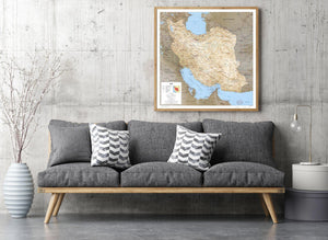 1991 Map| Iran| Iran Map Size: 24 inches x 24 inches |Fits 24x24 size - New York Map Company