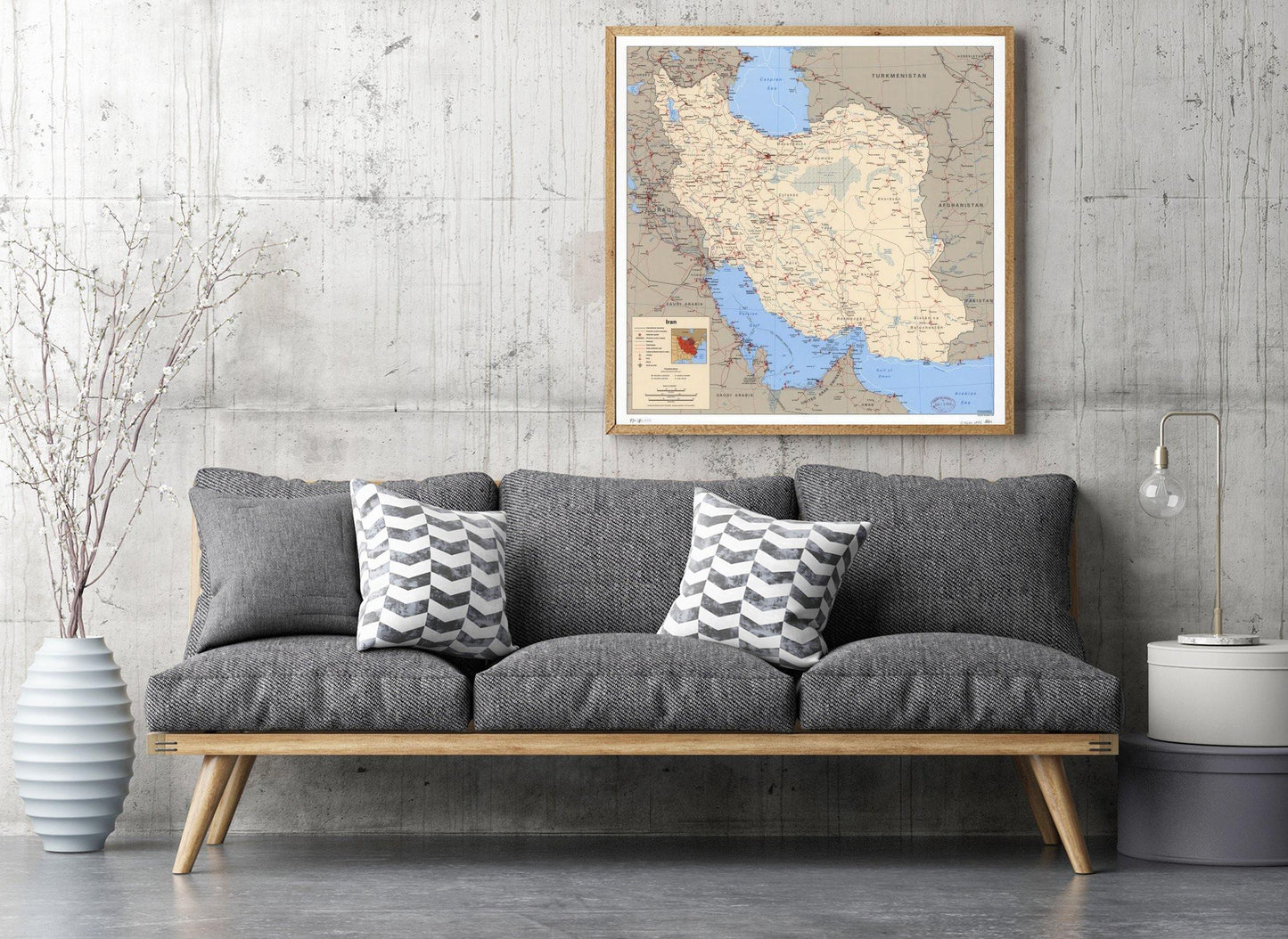 1996 Map| Iran| Iran Map Size: 24 inches x 24 inches |Fits 24x24 size - New York Map Company