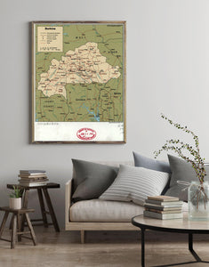 1987 Map| Burkina| Burkina Faso Map Size: 18 inches x 24 inches |Fits - New York Map Company
