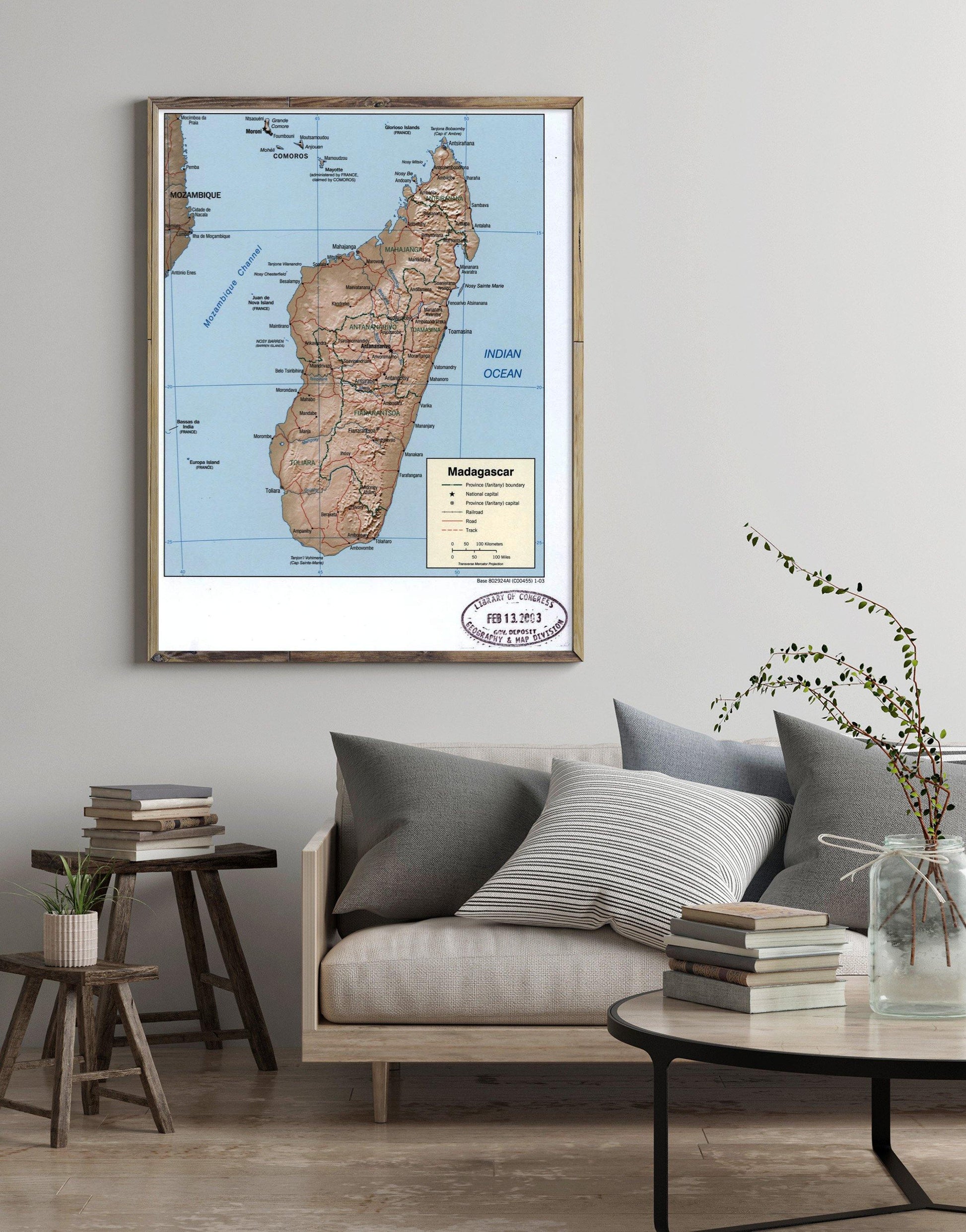 2003 Map| Madagascar| Madagascar Map Size: 18 inches x 24 inches |Fits - New York Map Company