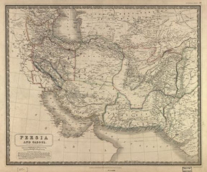 1850 Map | Persia and Cabool | Afghanistan | Balochistan Pakistan | Iran In upper right corner: National atlas, 25.