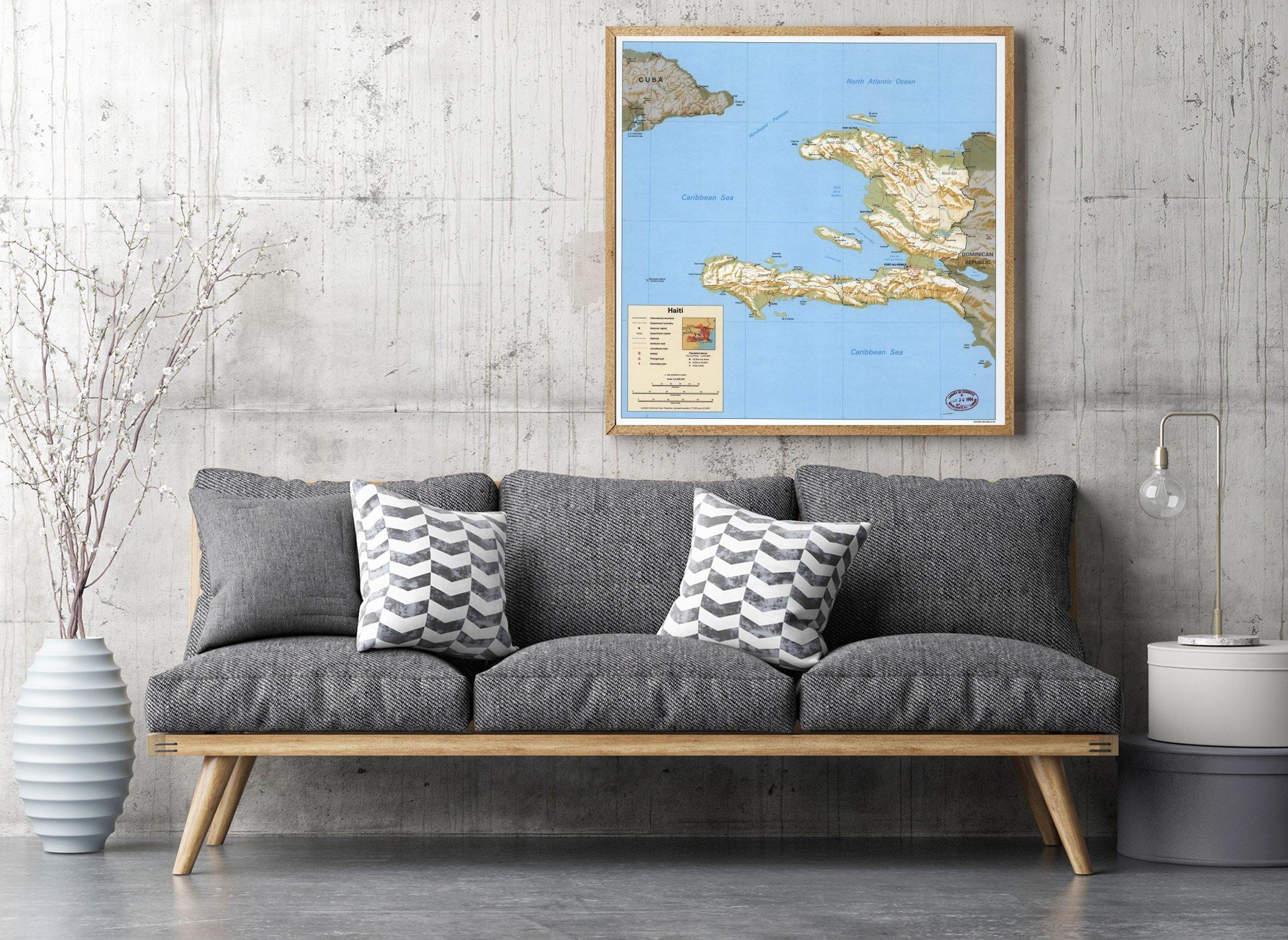 1994 Map| Haiti| Haiti Map Size: 24 inches x 24 inches |Fits 24x24 siz - New York Map Company