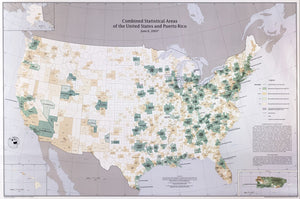 2003 map Metropolitan and micropolitan statistical areas of the United States and Puerto Rico, June 6, 2003 ; Combined statistical areas of the United States and Puerto Rico, June 6, 2003. Map Subjects: Census Districts | Metropolitan Areas |