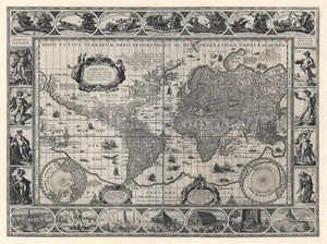 1606 map Nova totius terrarum orbis geographica ac hydrographica tabula. Map Subjects: Earth | World Maps - New York Map Company