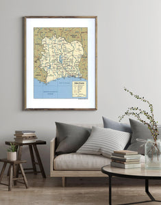 2004 Map| Cote d'Ivoire| Cote D'ivoire Map Size: 18 inches x 24 inches - New York Map Company